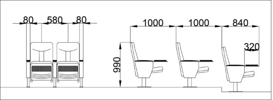 โรงภาพยนตร์สีแดง เก้าอี้โรงหนัง ปรับได้ ISO9001 ทนทาน Flameproof