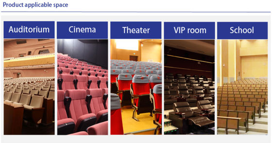 เก้าอี้โรงหนังแบบพับได้ 2 ที่นั่งป้องกันไฟฟ้าสถิตย์ความแข็งปานกลาง